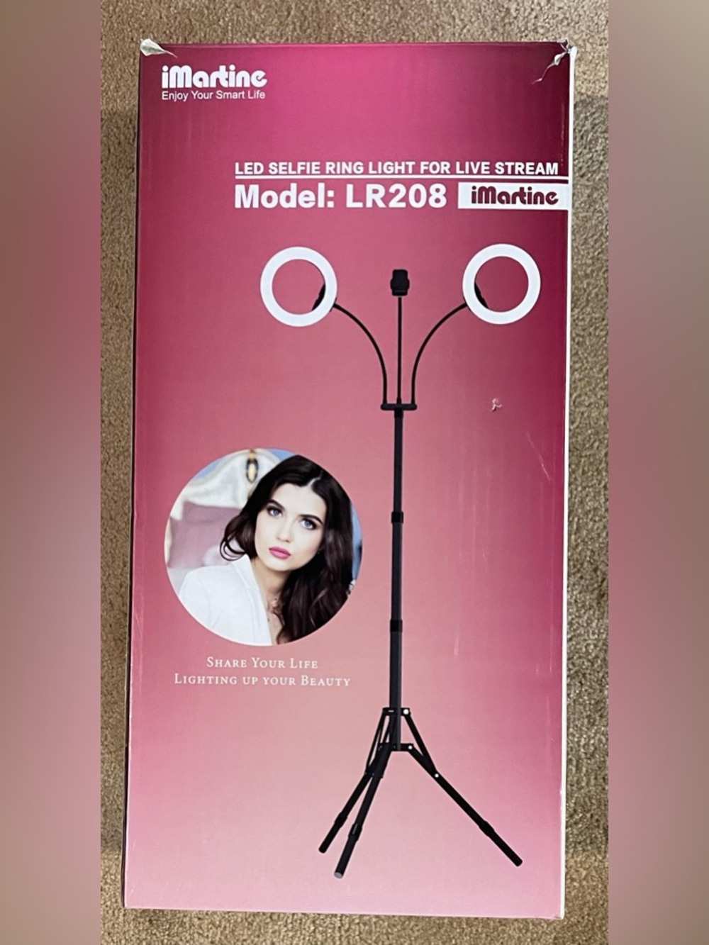 iMartine LR208 LED Selfie Ring Light - Pink Box